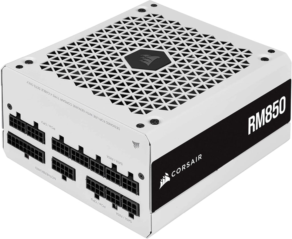 RM850 (2021), RM Serie, 850 Watt, Alimentatore ATX Interamente Modulare (Connettori EPS12V Tre, Bassa Rumorosità, Modalità Zero RPM, Condensatori con Rating a 105 ºC) Bianco