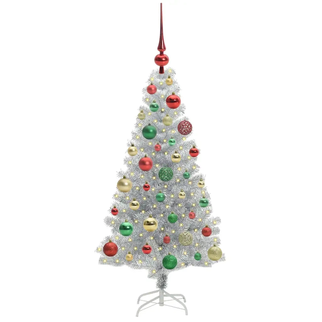 Albero di Natale con 150 LED con supporto Argento 120 cm PET 3396660