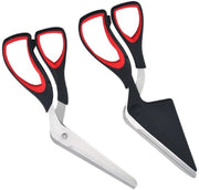 Due taglieri da pizza rimovibili in acciaio inossidabile, adatti per la cucina, come macchina da taglio per alimenti e come muffin tin multifunzionale.