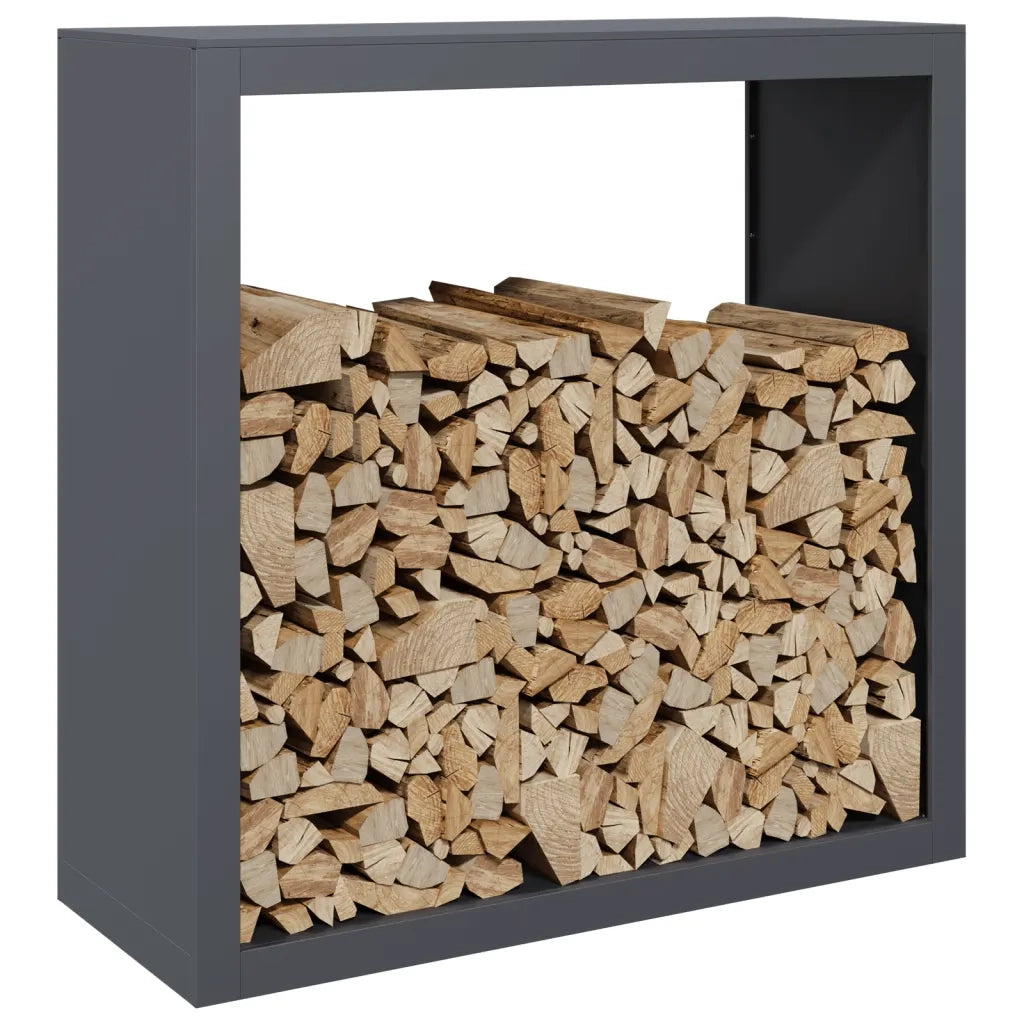 Rastrelliera per Legna da Ardere-Portalegna Antracite 100x40x100cm Acciaio