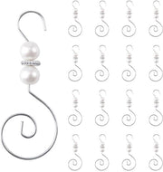 Decorazioni per Albero di Natale a forma di S - 30 pezzi - Hanger metallico - Disegno per perle artificiali - Hanger per Albero di Natale - Utilizzo multifunzionale