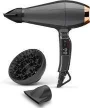 Föhn Professionale Italia - Inclusi 2 Accessori - Asciugacapelli Motor a Cambio con Lunga Durata - 3 Temperaturi & 2 Velocità - per Risultati Perfetti