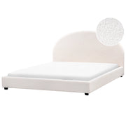Letto matrimoniale bianco sporco in Boucle 180 x 200 cm Design minimalista retrò