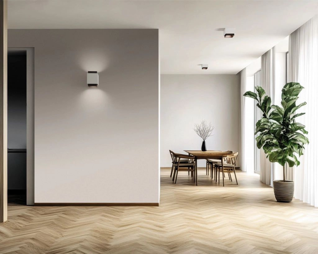 SYME lampada da Soffitto 1 Luce attacco GX53 Quadrata Bronzo in gesso e alluminiol.110mm