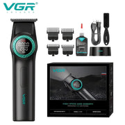 Trade Shop - Vgr V-977 Trimmer Professionale Lama A T | Rasoio Barber Precisione Fade - Nero