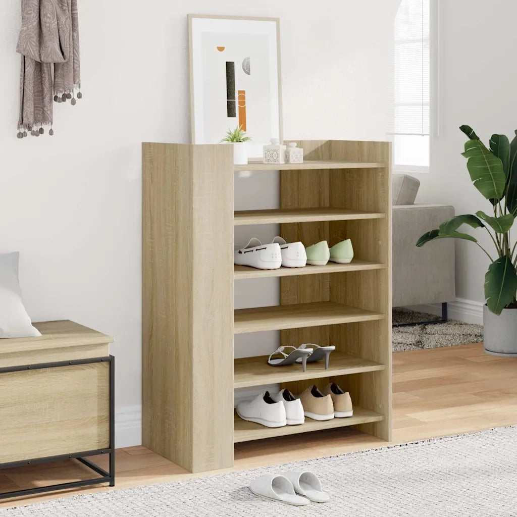 Scarpiera-Scaffale per scarpe Rovere Sonoma 74,5x37,5x100 cm in Legno Multistrato