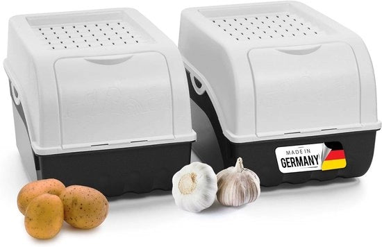Scatola per patate - contenitore per verdure - 2 pezzi - bianca - 5 litri