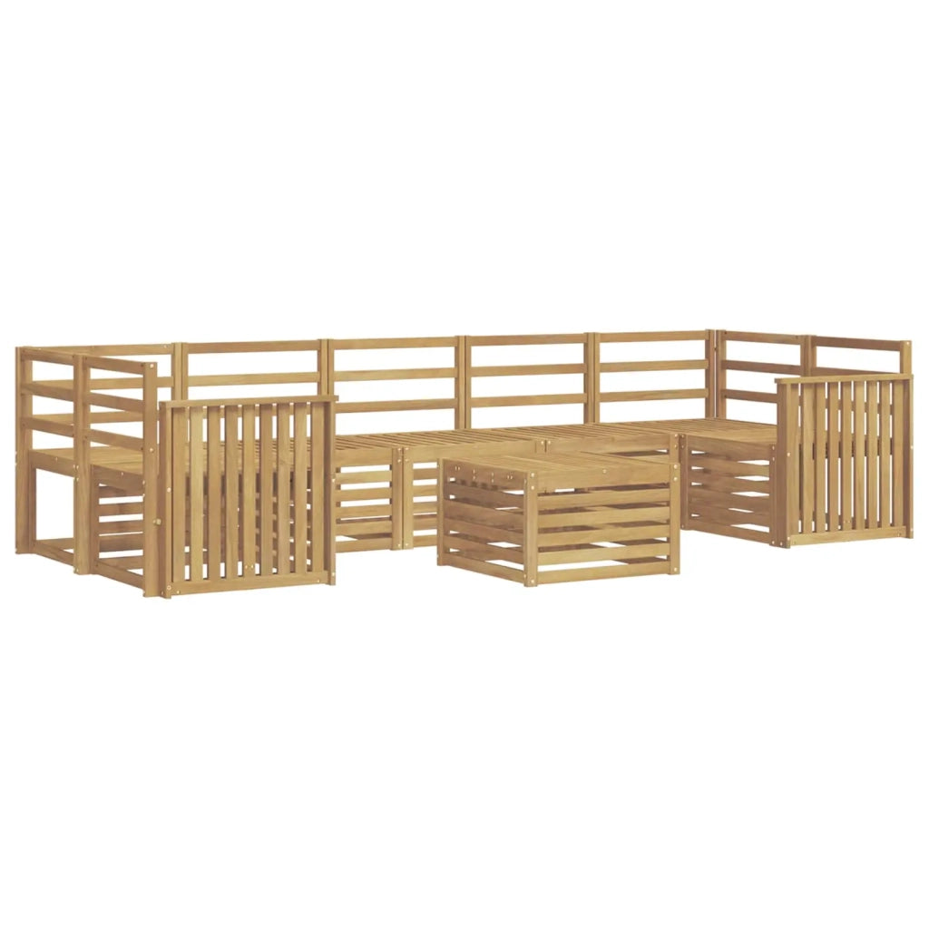 Set di divani da esterno 8 pcs Bianco Legno di Acacia Massello 3391549