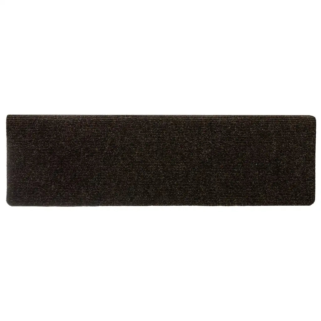 Tappetini per scale autoadesivi 30 pz 65x21x4 cm marrone scuro bordo rettangolare 3365697