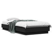 Letto singolo | Letto per adulti | Giroletto Nero 100x200 cm in Legno Multistrato
