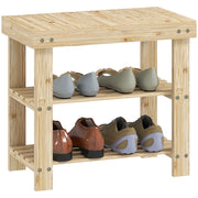 Panca Scarpiera in Bamb¨´ con 2 Ripiani ¨C zephmum ¨C Naturale 50x28x45cm