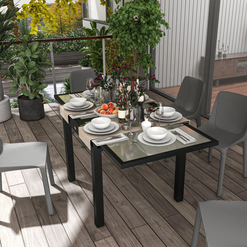 Tavolo da pranzo esterno allungabile ¨C zephmum ¨C 160x80x75 cm nero