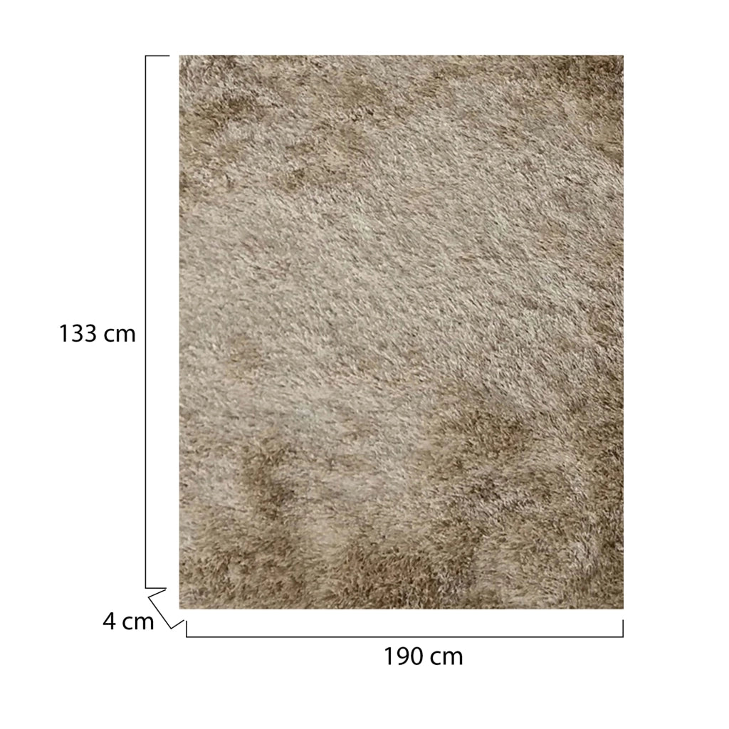 Latenega, Tappeto Altezza Pelo 35 mm 100% Poliestere, 190x133 cm Beige