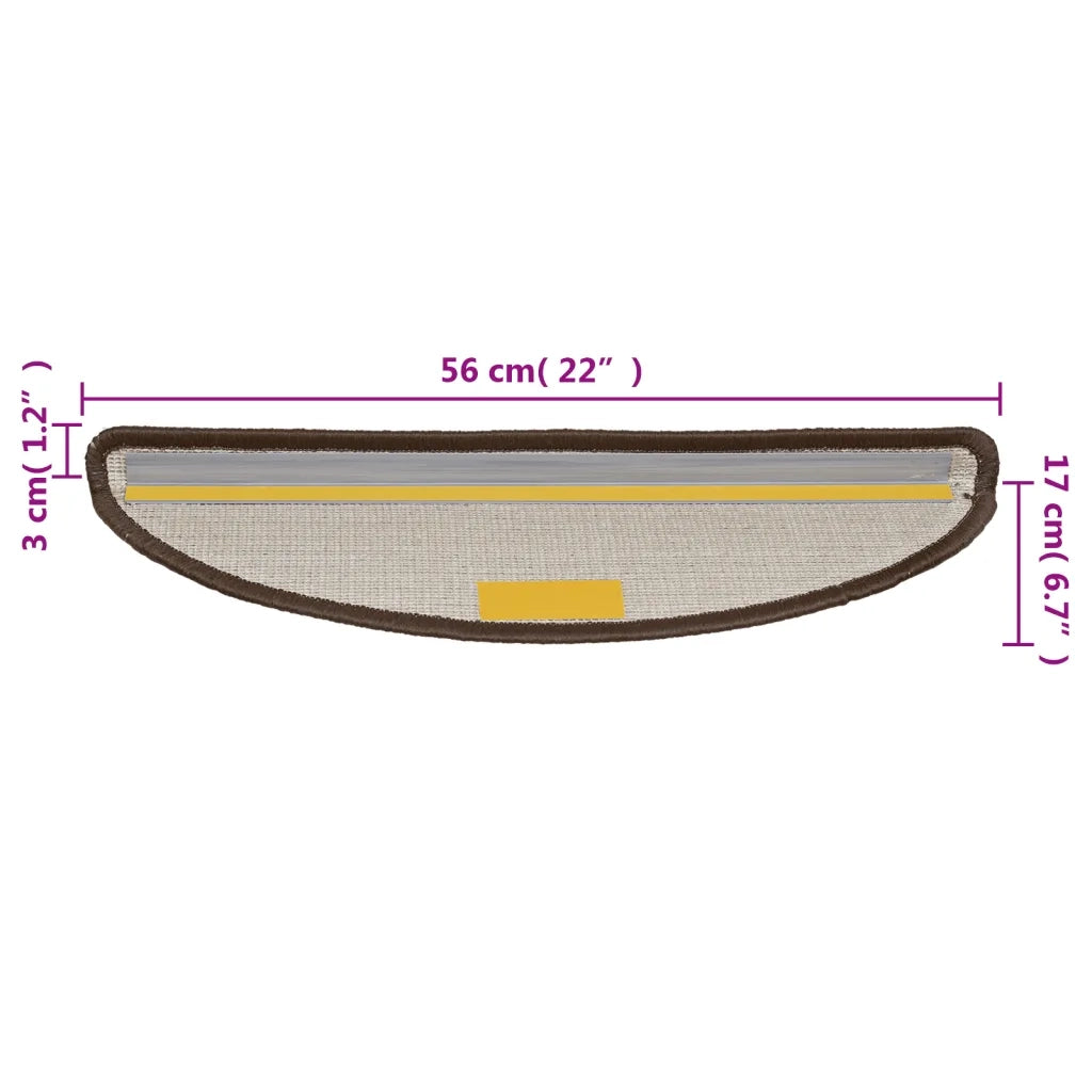 Tappetini per Scale 10 pz 56x20 cm Marrone cod mxl 75282