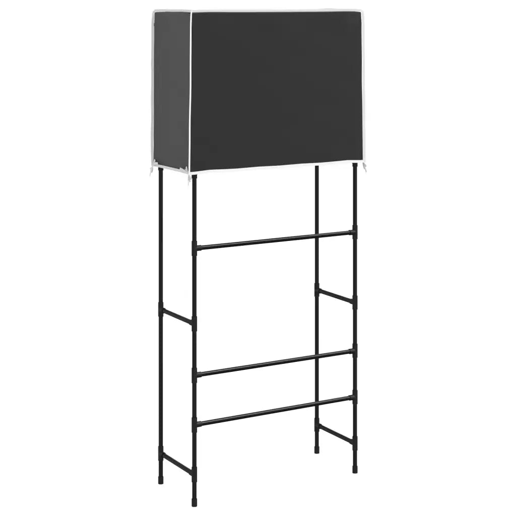 Rastrelliera per Lavatrice 2 Livelli Nera 71x29,5x170,5cm Ferro cod mxl 42205