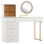 Toeletta con specchio LED a 3 colori - per camera da letto - 120×45×115 cm - bianco