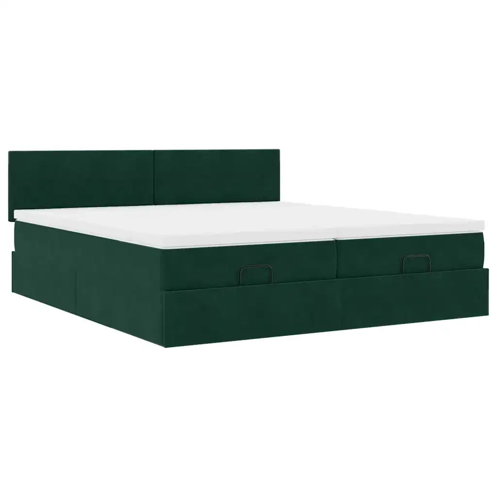 Struttura Letto Pouf con Materassi 160x200 cm Velluto