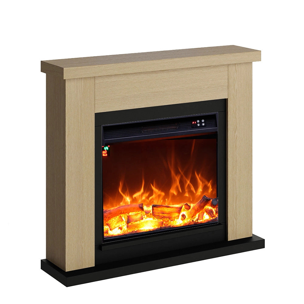 Camino Elettrico da Pavimento 99x88,3x25 cm Effetto Fiamma 1500W Sined Asciano Rovere