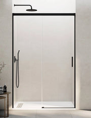 Porta doccia scorrevole 1+1 THALASSA (BASIC) 175 cm Profilo Nero vetro trasparente