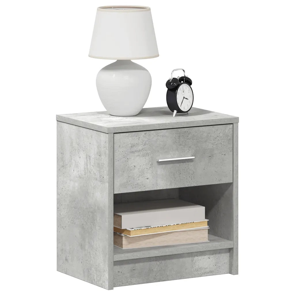 Comodino con Cassetto Grigio Cemento 39x28x41 cm 858755