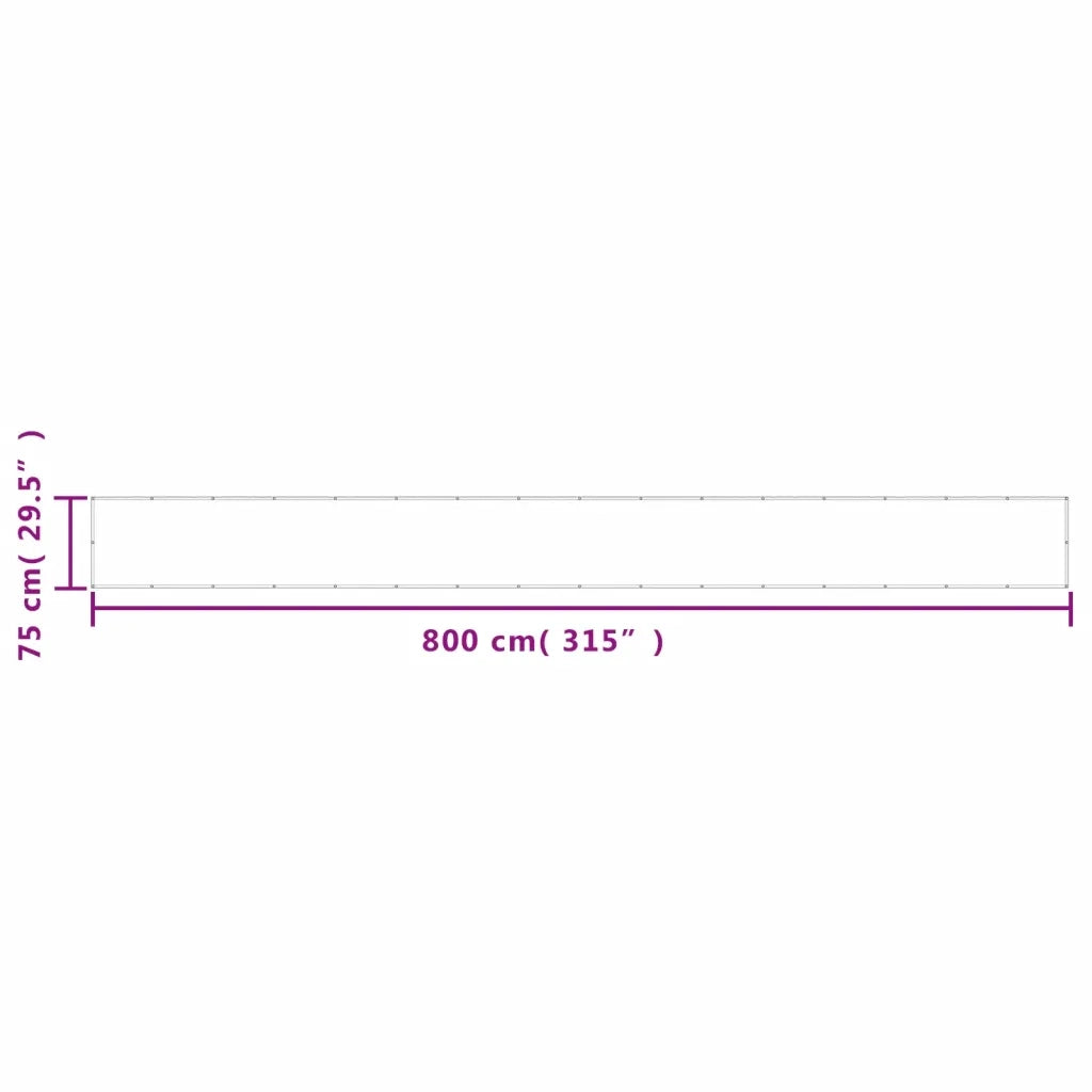 Paravento da Balcone Tortora 75x800 cm 100% Poliestere Oxford 4000236