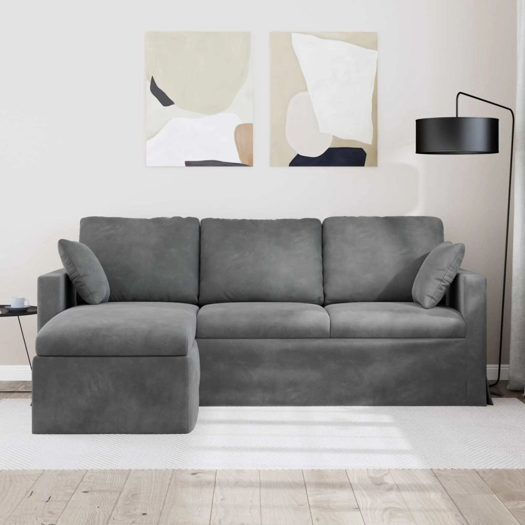 Divano Grigio scuro 198 x 134 x 80 cm Velluto 42024459