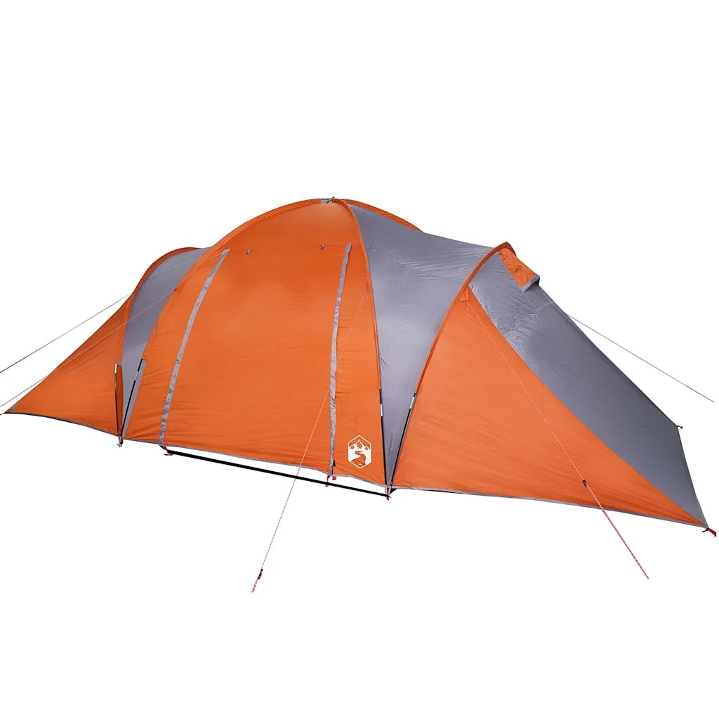 Tenda da Campeggio a Cupola 6 Persone-Tenda per Escursionismo Grigio e Arancione 439006