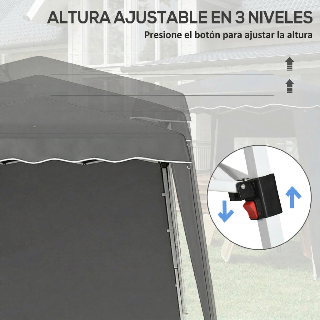Tenda da giardino pieghevole pop-up ¨C Zephmum ¨C 2.89x2.89m, grigio, protezione UV50+