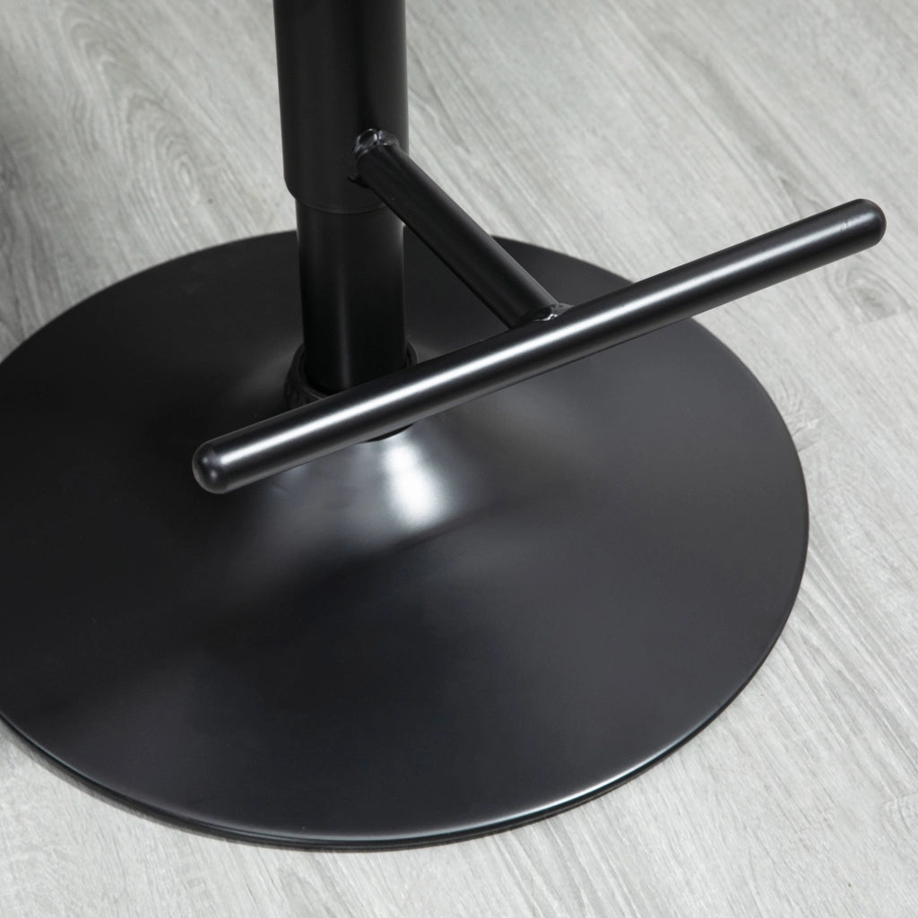 Set di 2 sgabelli da bar ¨C zephmum ¨C nero e marrone, in metallo e legno massello, regolabili in altezza, 360¡ã girevoli