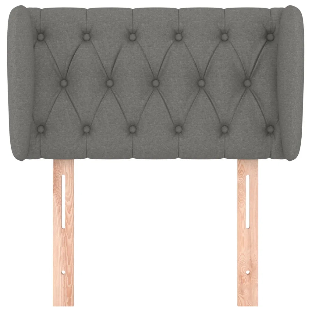 Testiera ad Orecchio-Testata con Orecchie Grigio Scuro 83x23x78/88 cm in Tessuto 358450