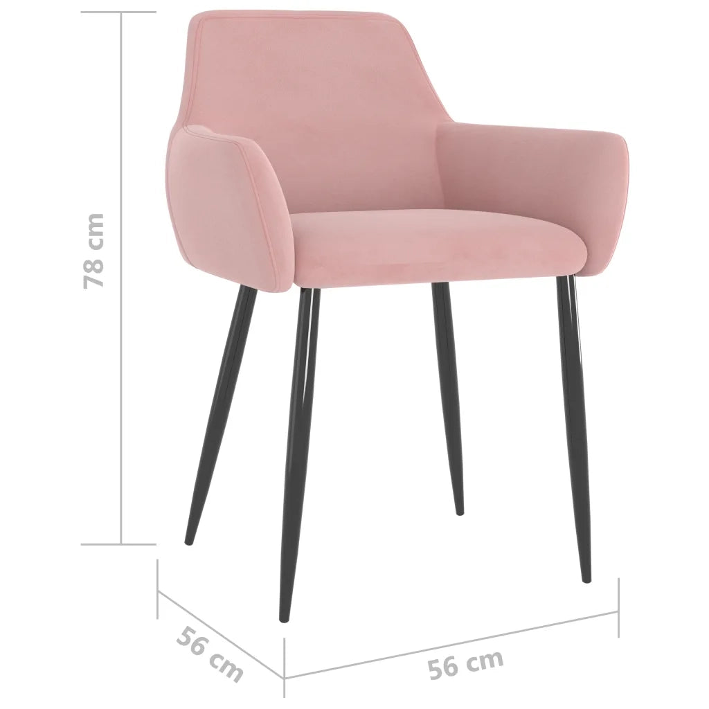 Sedie da Pranzo 2 pz Rosa in Velluto cod mxl 31494