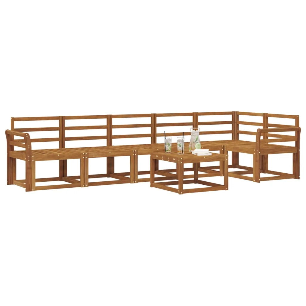 Set di divani da esterno 7 pcs Naturale