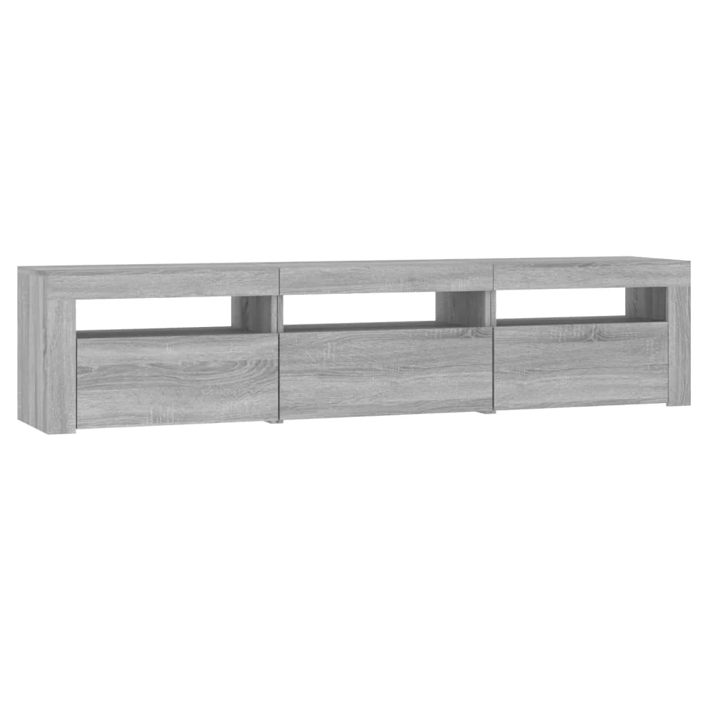 Mobile TV multimediale mensola TV credenza mobile TV sala da pranzo soggiorno camera da letto con luci LED Sonoma 180 x 35 x 40 cm grigio 02_0026808
