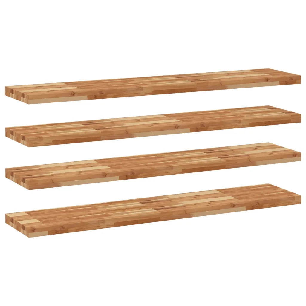 Mensole da Parete 4 pz 140x30x4 cm Legno Acacia Rifinito a Olio 3279626