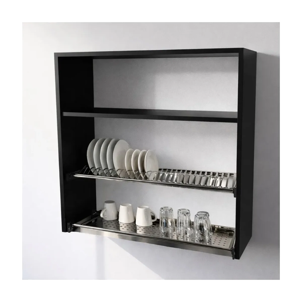Calandrelli Pensile Scolapiatti H 90 L 80 P 33 cm Nero
