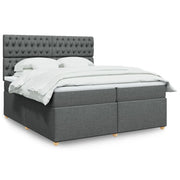Giroletto a Molle con Materasso Grigio Scuro 200x200 cm Tessuto 3291395