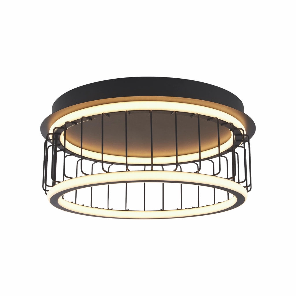 Plafoniera Contemporanea Circolo Alluminio Bianco Silicone Nero Led 40W 3000K