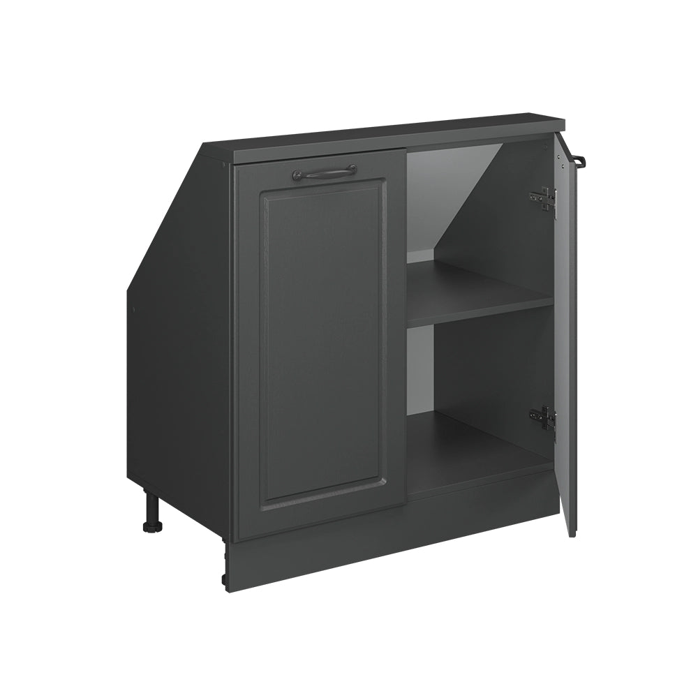 Mobile cucina sottotetto R-Line Antracite rustico/Antracite 80 cm con 2 porte Vicco