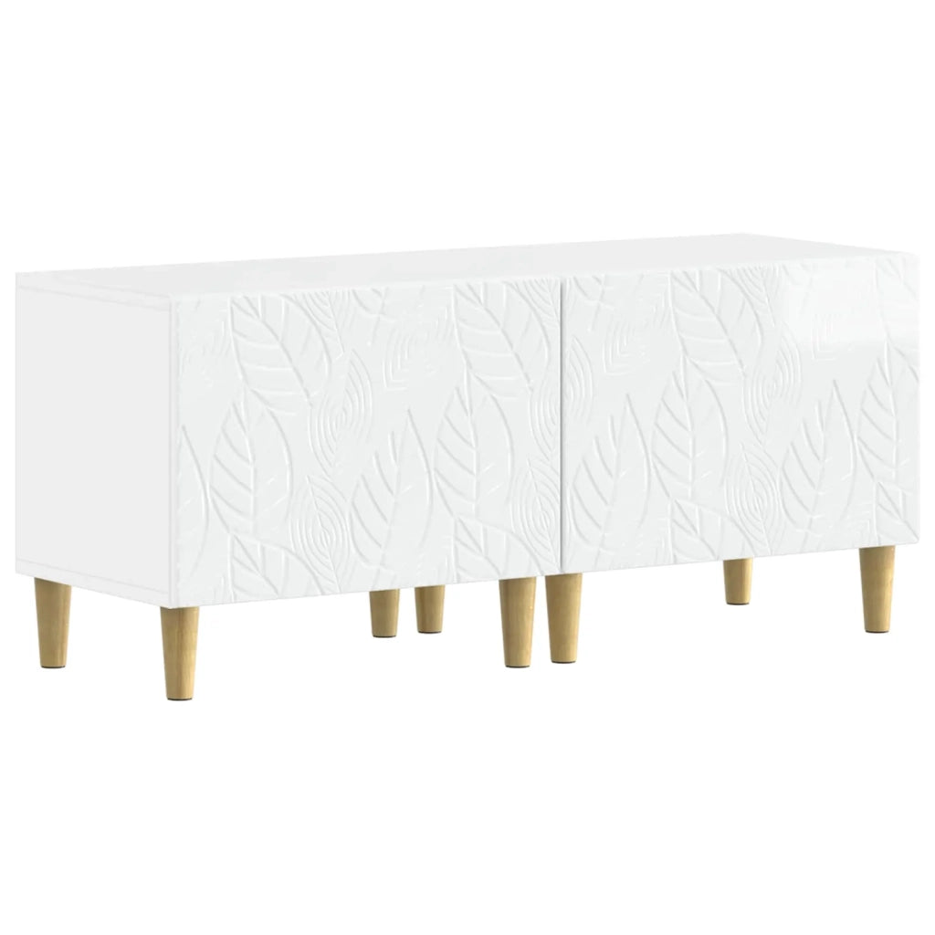 Mobile TV LED a 5 pezzi Bianco Lucido Legno ingegnerizzato 3416762