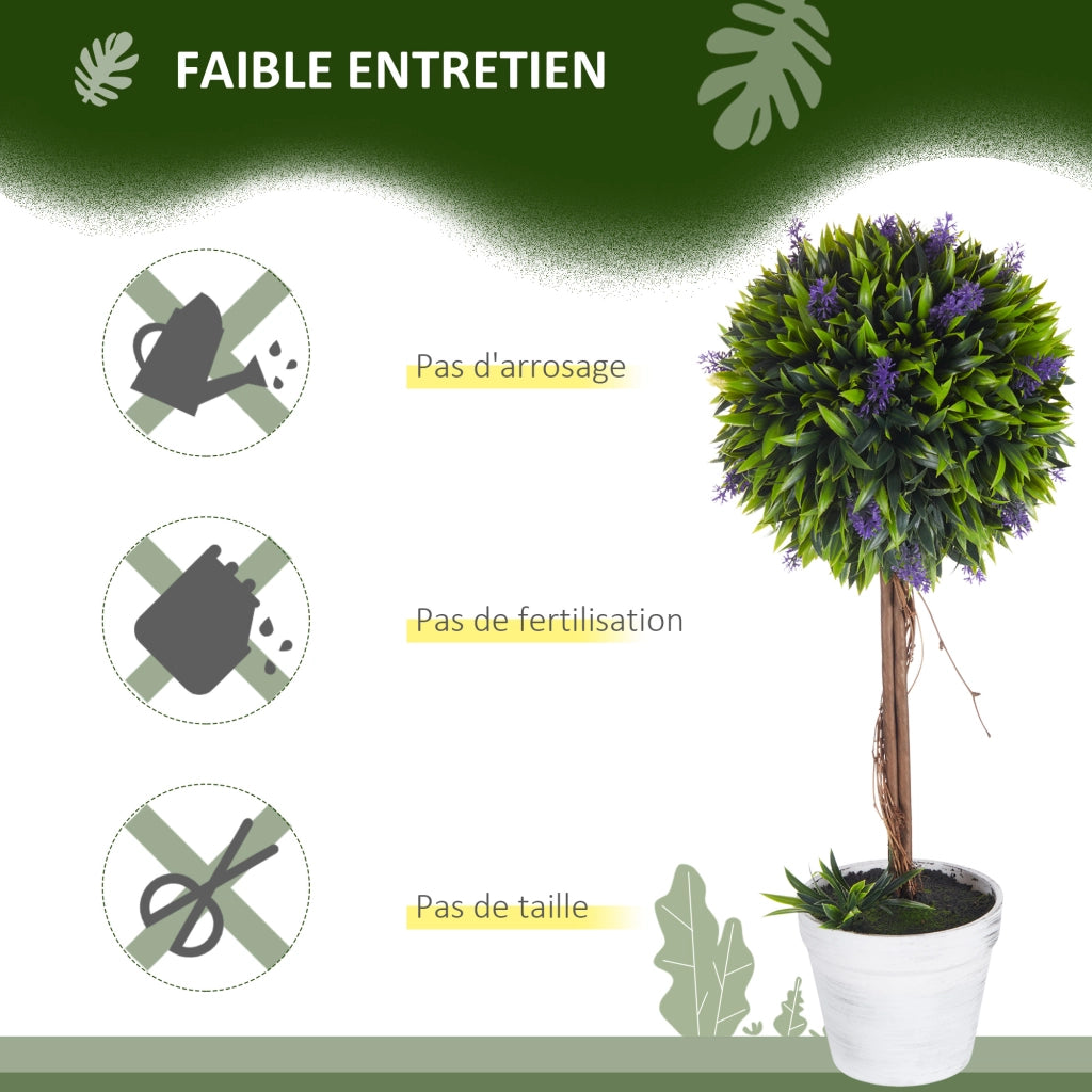2 piante artificiali lavanda con vaso ¨C Minimal ¨C 60 cm verde