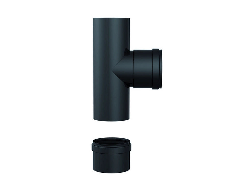 2pz raccordo a t per stufe a pellet col. nero opaco (f/f) ï cm.10 cod:ferx.vit39098