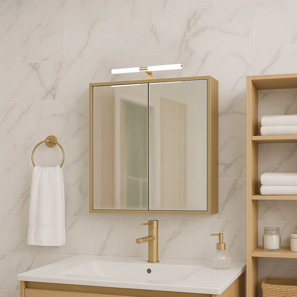Applique bagno sopra specchio moderna oro 40cm LED6W IP44