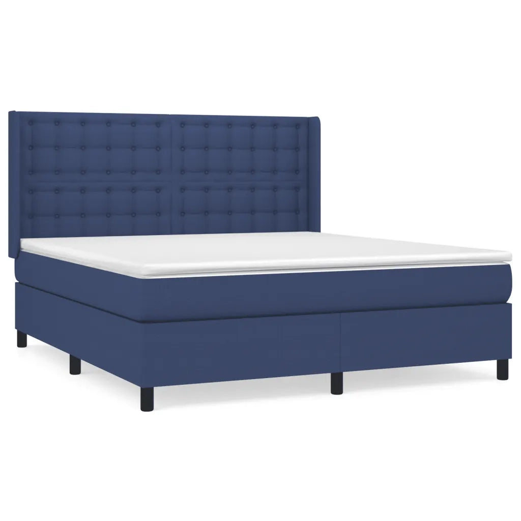 Giroletto a Molle con Materasso Blu 160x200 cm in Tessuto cod mxl 35769