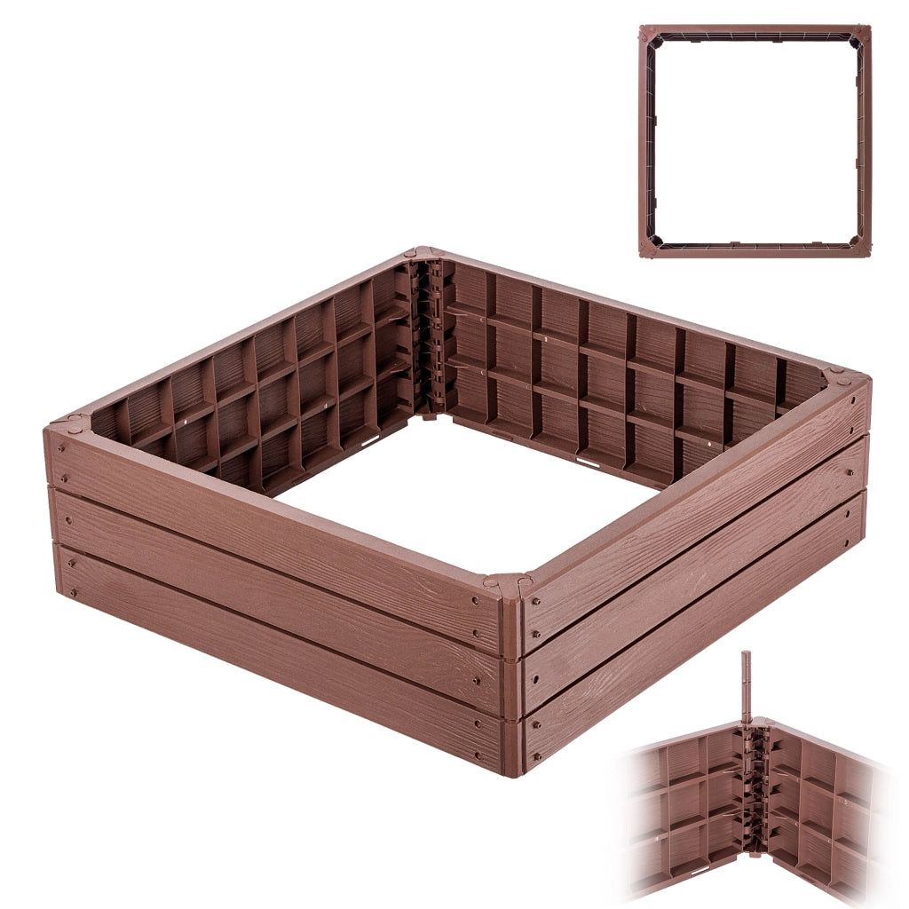 Aiuola rialzata per ortaggi KADAX, fioriera da giardino marrone 75x75 cm