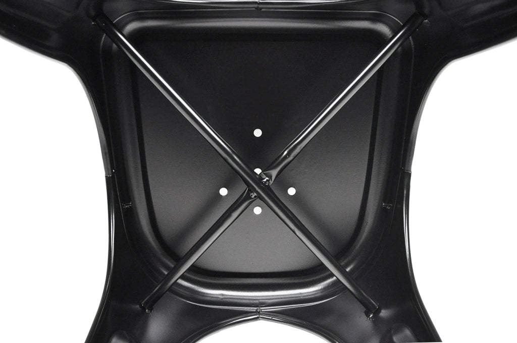 Sedia industriale in metallo, sedia impilabile nera (2 pz.) - Maggie - SD10MAM