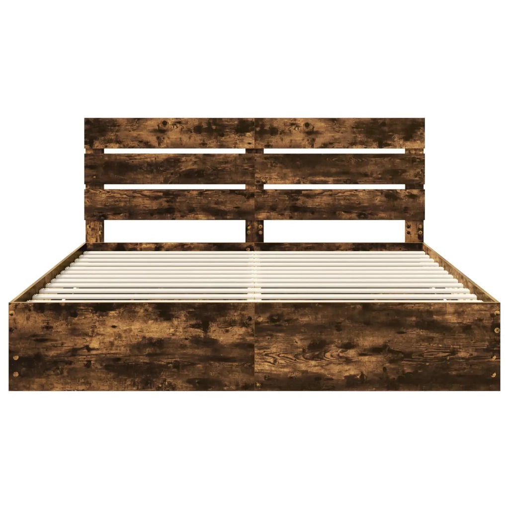 Struttura del letto con cassetto Rovere fumé 180 x 200 cm 3411816