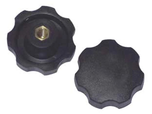VOLANTINO CON BUSSOLA IN FERRO FILETTATA IN ABS NERO- - ø volantino mm.30, bussola M6 - 10 pezzi