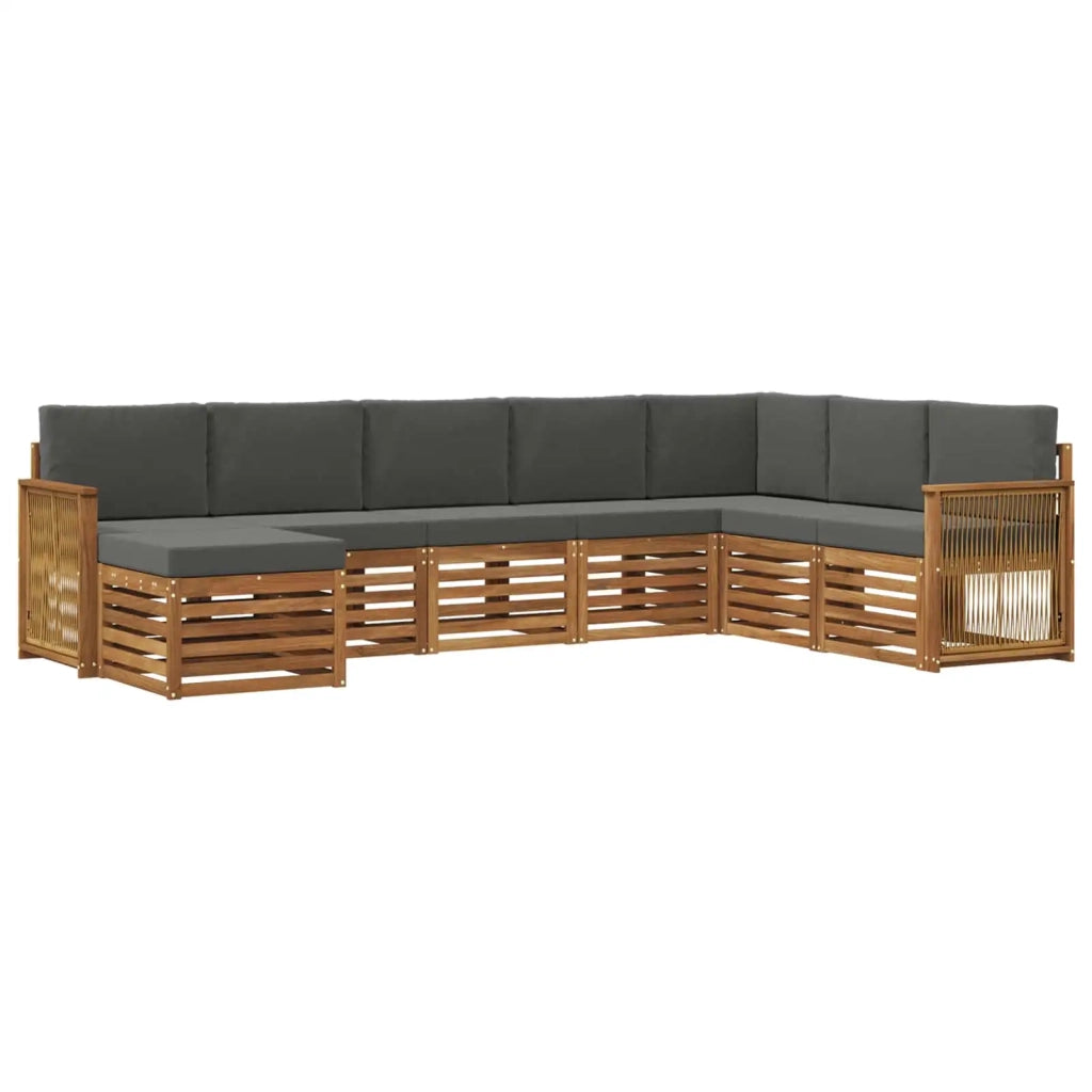 Set di divani da esterno con cuscino 6 pcs Naturale e Antracite 3384718