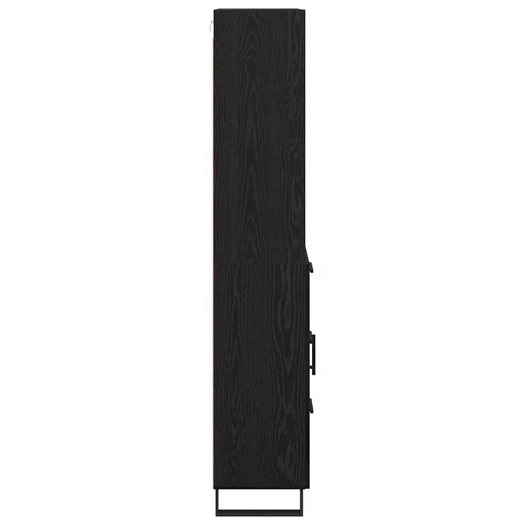 Credenza con cassetto 2 pcs Rovere Nero Legno multistrato