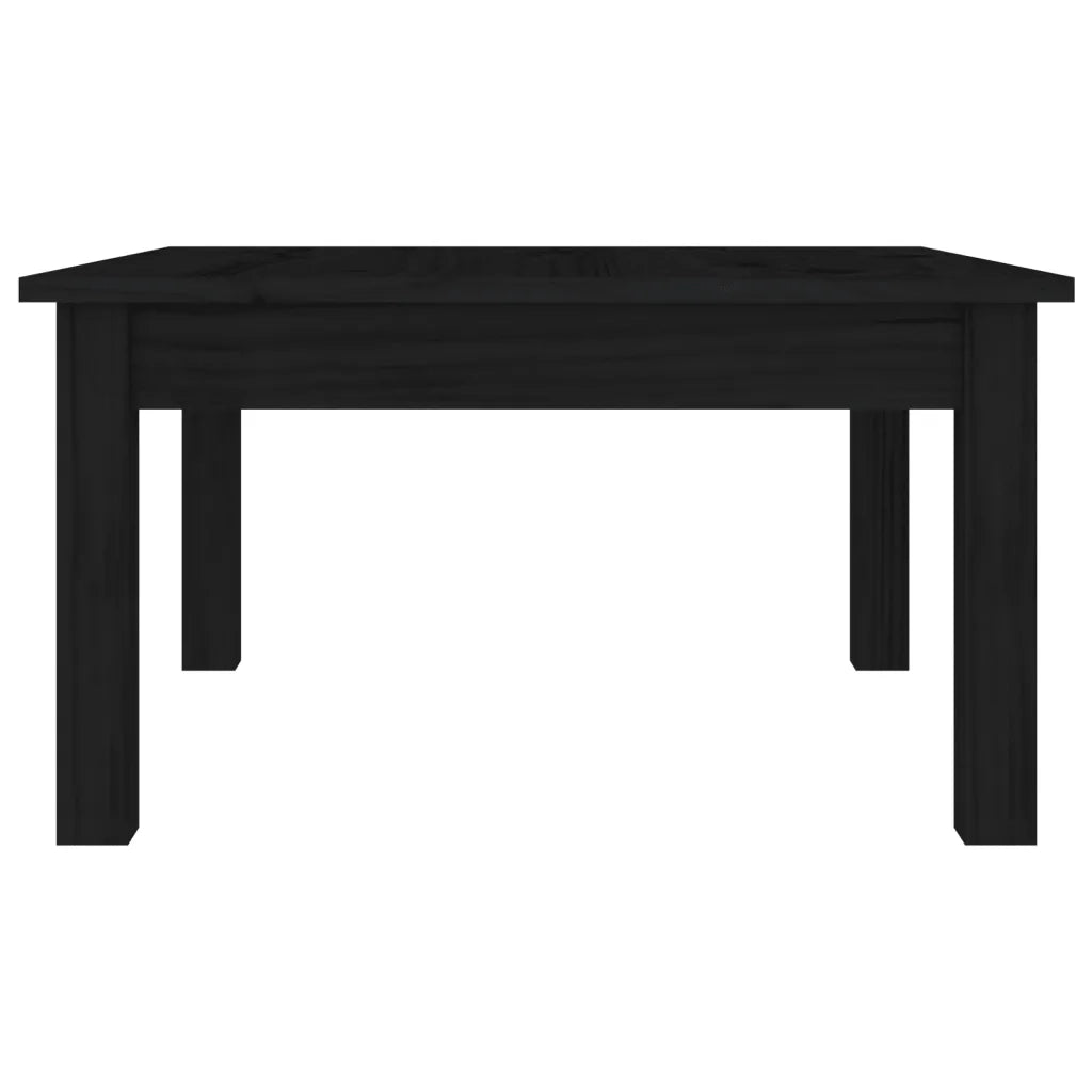 Tavolino da Salotto Nero 55x55x30 cm Legno Massello di Pino 814233